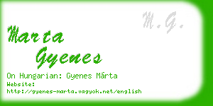 marta gyenes business card