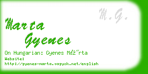 marta gyenes business card